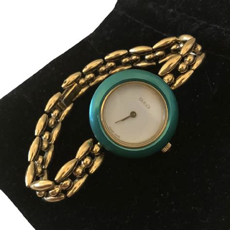 gucci vintage watch with interchangeable bezels|gucci interchangeable bezel bangle watch.